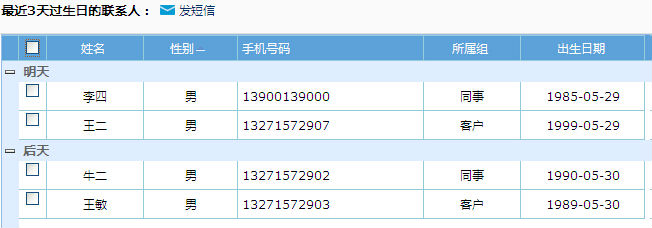 乐信生日提醒短信