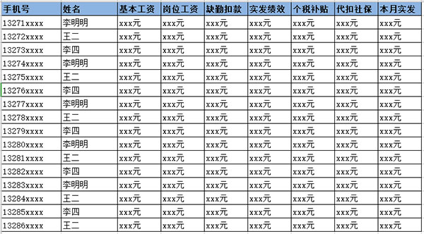 群发短信能发工资条吗