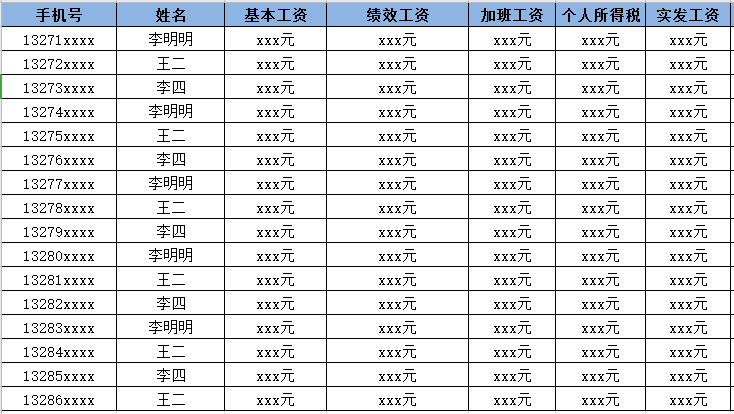 工资条群发短信